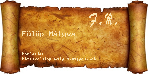 Fülöp Mályva névjegykártya